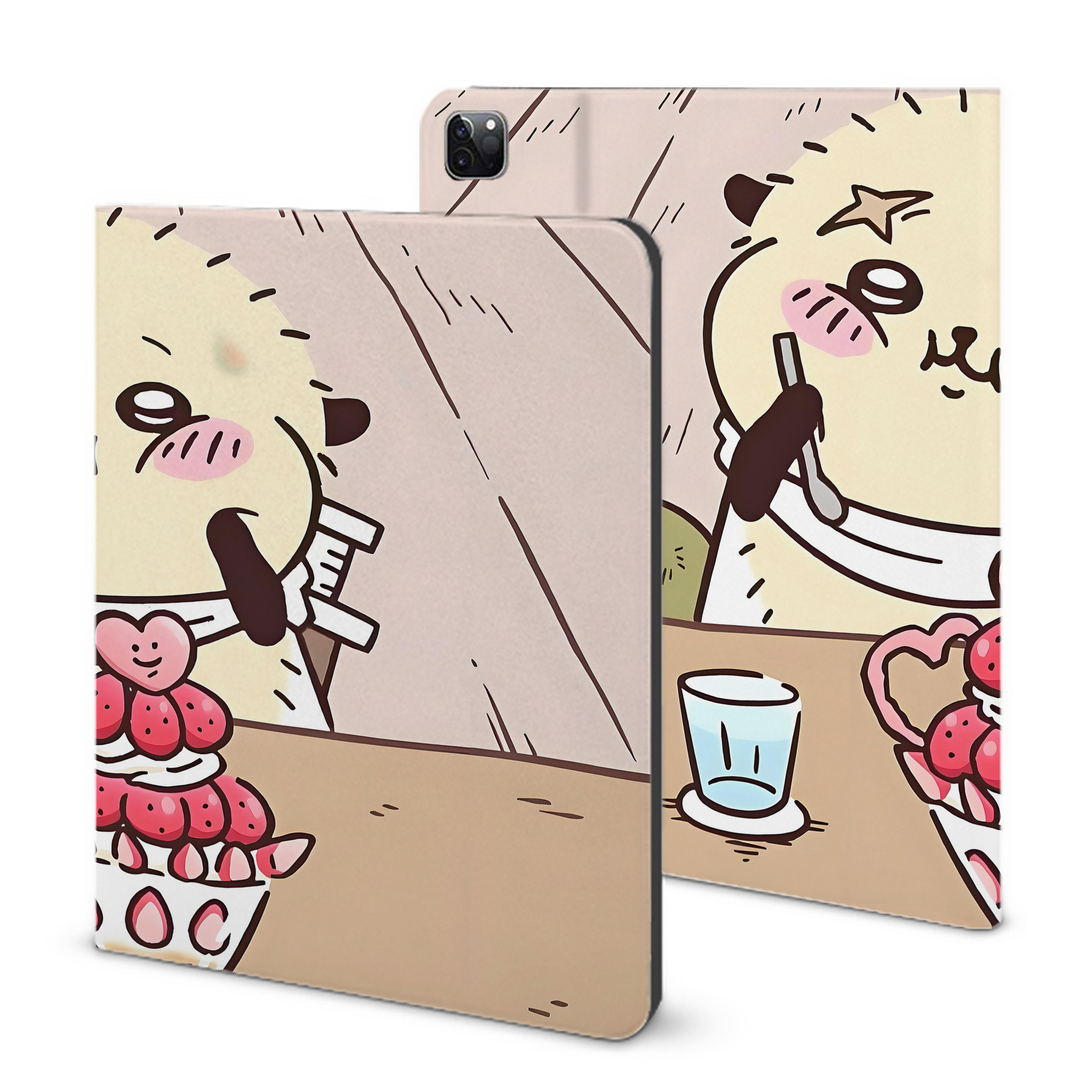 （画像用） ちいかわ Chii-kawa IPad ケース ブック型 PUレザー TPU 耐衝撃 軽量 薄型 ペン収納なし 全面保護 IPad 各モデル対応